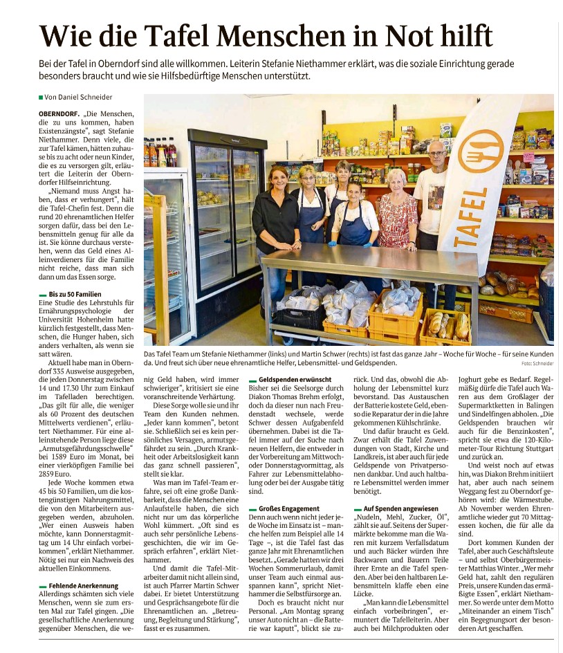 Wie die Tafel Menschen in Not hilft | September 2026